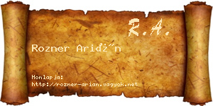 Rozner Arián névjegykártya